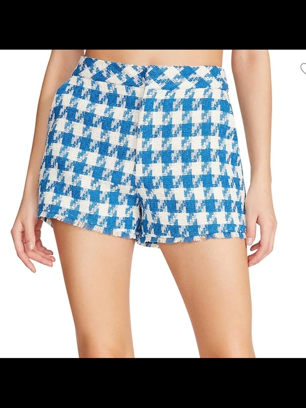 Steve Madden Blue Houndstooth Tweed Women’s Shorts